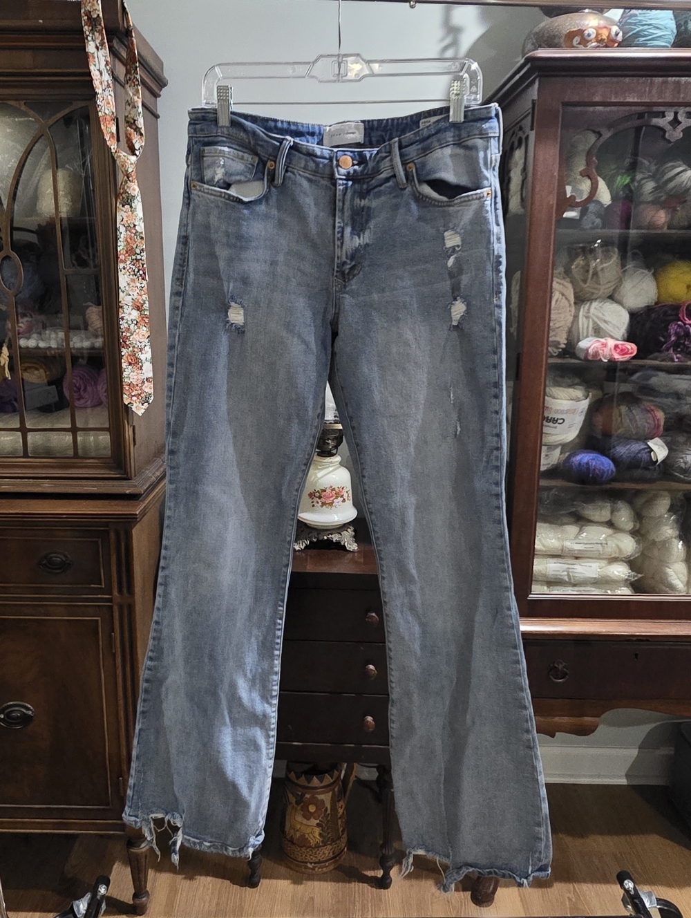Women’s Distressed Dear John  Light Blue Jeans - Rosa Flare Sz 30